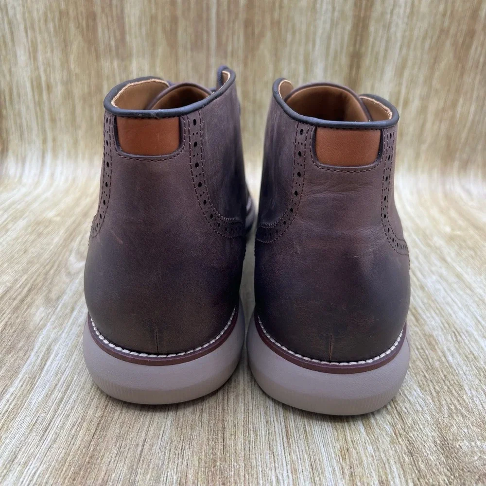 Johnston & Murphy Holden Chukka Boot Men's Size 13 Mahogany Leather Knit 20-4910